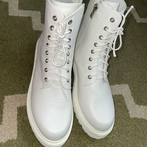 Catherine Malandrino brand new white combat boots